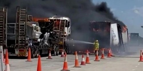 Nullarbor truck fire in March 2022